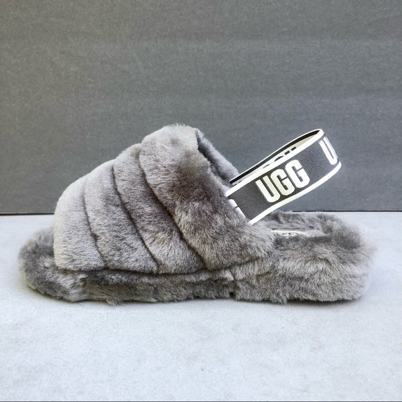 UGG Fluff Yeah gray slide Sandals size 9 NEW - Picture 7 of 7
